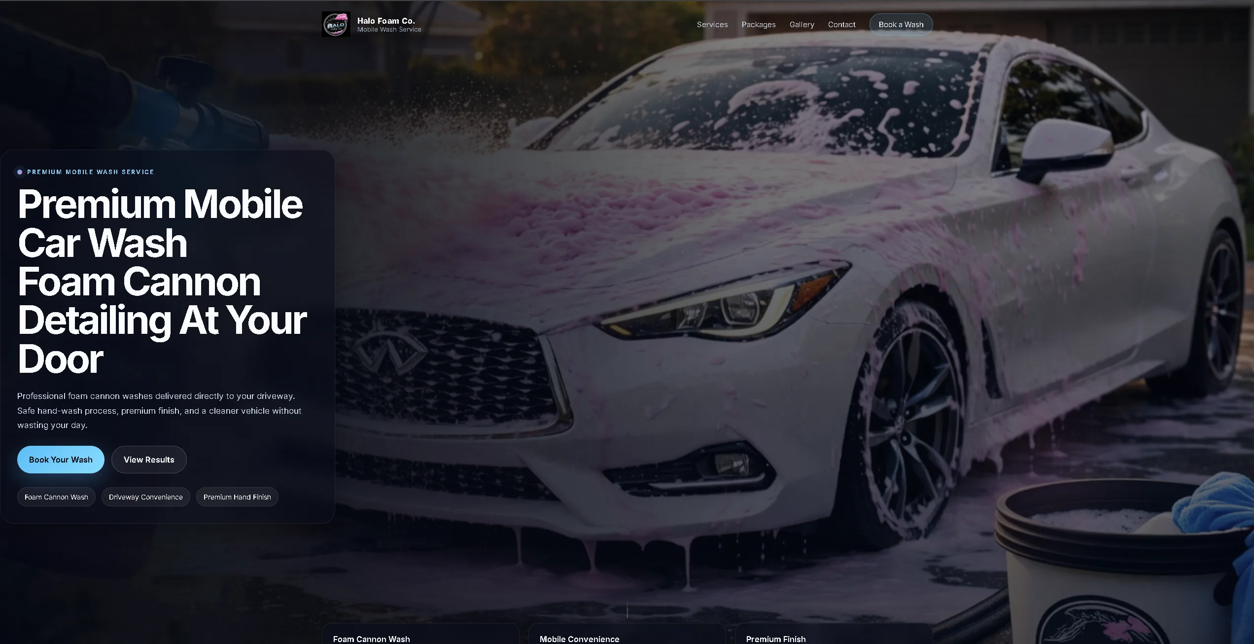 Halo Foam website preview