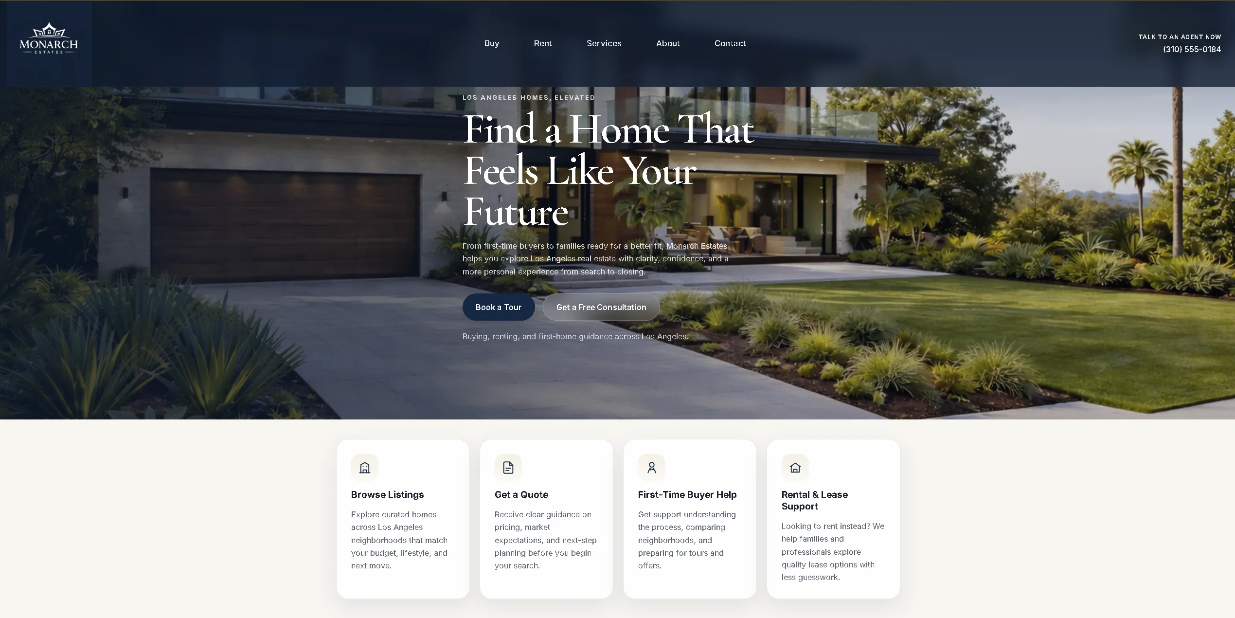 Monarch Estates website preview