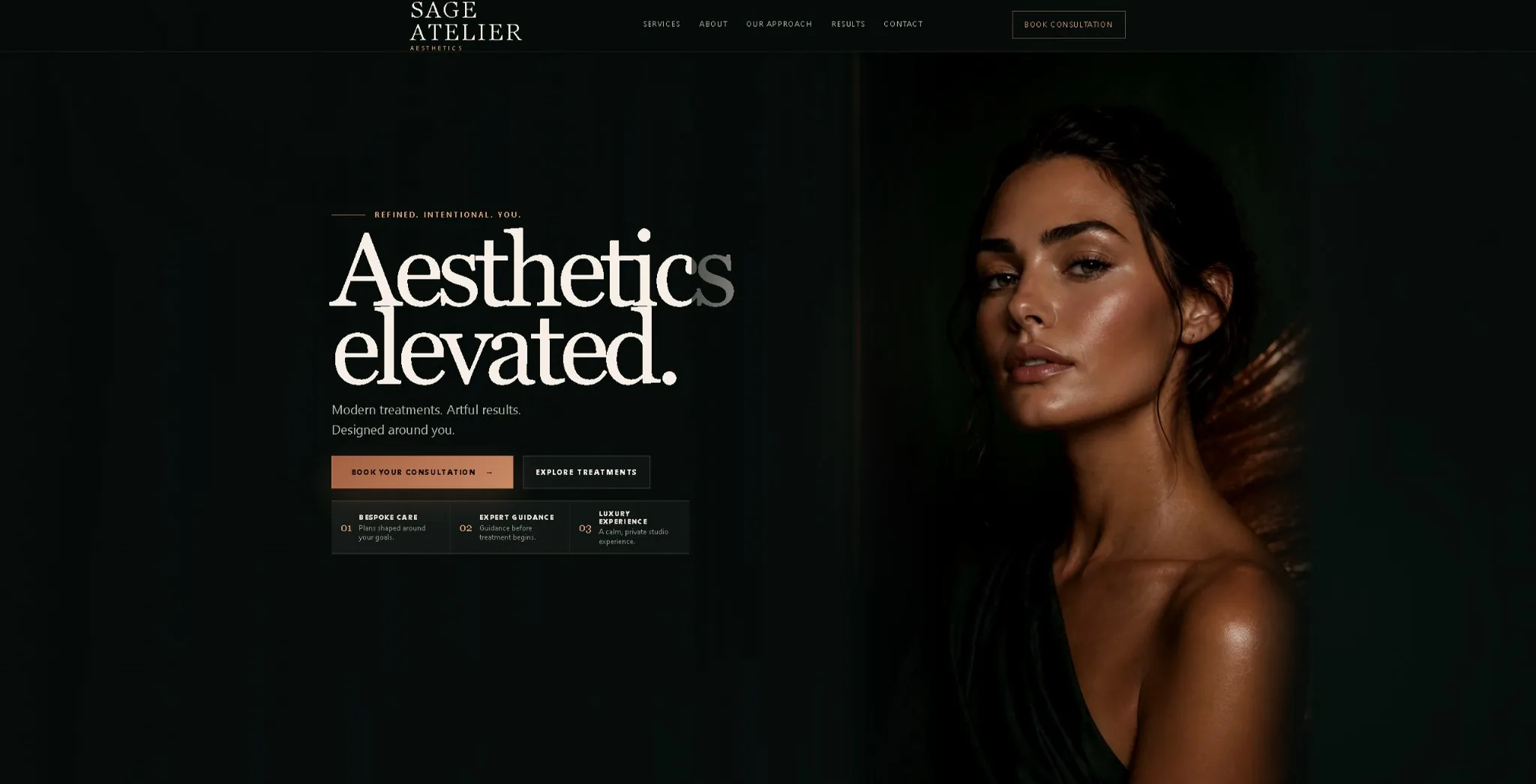 Sage Atelier aesthetics website preview