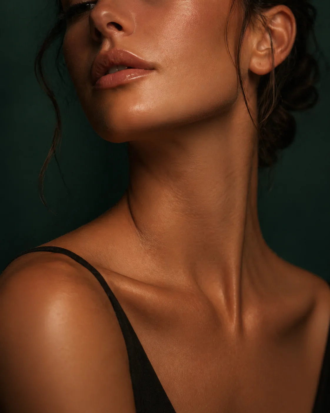 Close editorial beauty portrait representing facial balancing