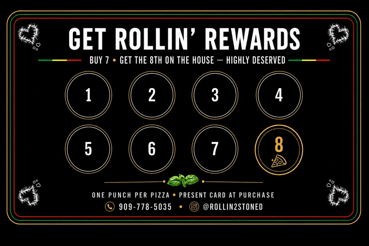 Get Rollin' Rewards punch card